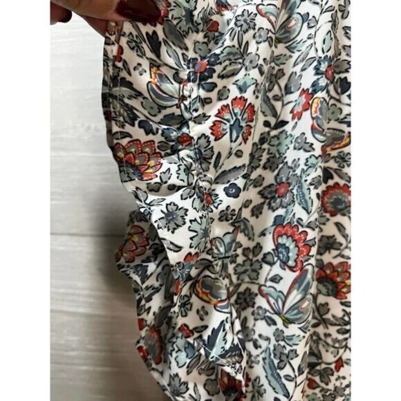 LOFT Plus Floral Petal Sleeve Mixed Media Top Small‎ - Picture 3 of 5